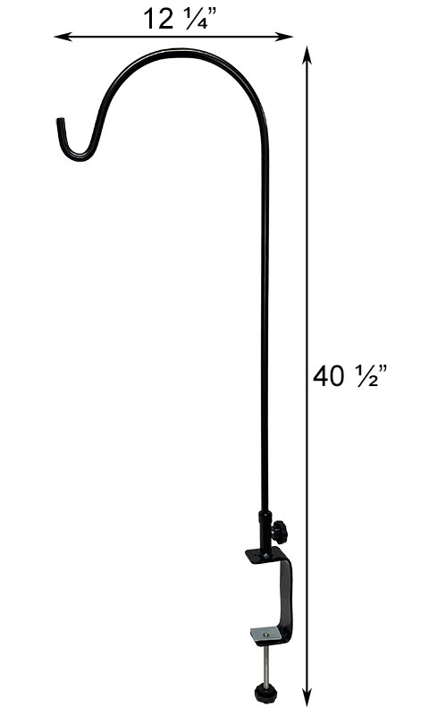 Erva Deck Rail Hanger with Extra Large Clamp, Black