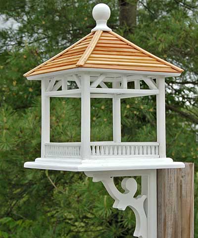 Home Bazaar Dream House Bird Feeder with Bracket, Pine