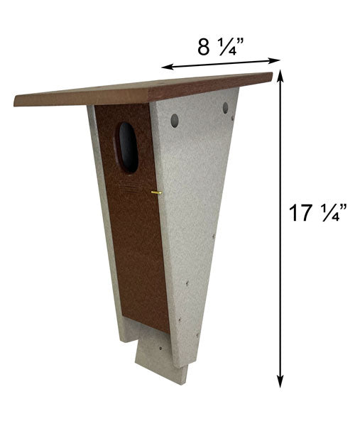Amish Made Recycled Plastic Slant-Front Bluebird House, Brown