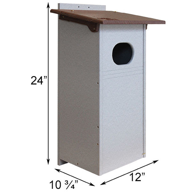 Amish Made Recycled Plastic Wood Duck House, Brown and Gray