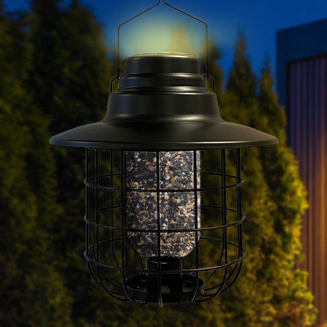 Woodlink Modern Farmhouse Caged Bird Feeder & Solar Light